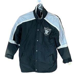 Vintage Oakland Raiders Winter Jacket Mens Large NFL Logo Outdoor Casual Black